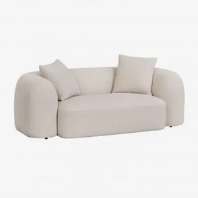 Sofá De 2 Lugares Em Chenille Coco Chenille Grossa Branca - Sklum