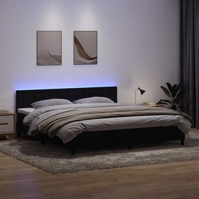 vidaXL Cama box spring c/ colchão e LED 180x210 cm veludo preto