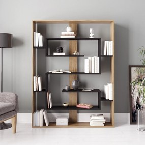 Estante Esteban – Preto Carvalho – 120x156x22 cm