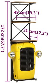 Garrafeira trator 49x31x172 cm madeira mangueira maciça amarelo