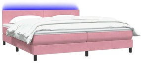 Cama com molas/colchão rosa 180x220 cm veludo