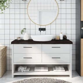 vidaXL Bancada p/ WC 140x40x(2-6)cm madeira tratada maciça castanho