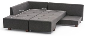 Sofá-Cama de Canto Manama – Antracite – 280x85x206 cm