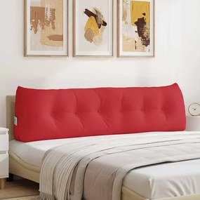 vidaXL Travesseiro para Costas Vermelho 180 x 24 x 50 cm tecido