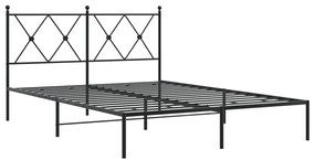Estrutura de cama com cabeceira 135x190 cm metal preto