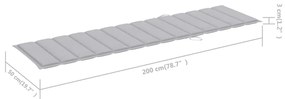 Espreguiçadeiras com mesa e almofadão 2 pcs teca maciça