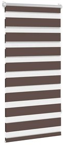 Estore de rolo 60 x 120 cm, linhas de zebra / Café