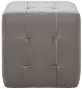 Mesas de cabeceira 2 pcs 30x30x30 cm couro artificial cinzento