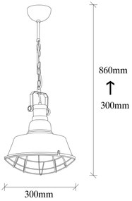 Candeeiro Suspenso Saglam – Preto e Dourado – Diâmetro 30 cm, Altura 8