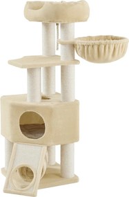 Arranhador para gatos, com caverna 50 x 50 x 141 cm bege