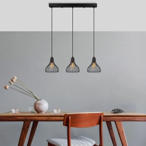 Candeeiro de Teto Telyildo – Preto Antigo – 70 x 20 x 117 cm