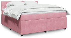 Cama com molas/colchão 180x200 cm veludo rosa