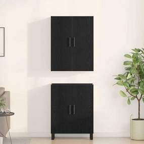 Cabinetes vidaXL 2 pcs Carvalho Preto 69,5x34x180 cm Madeira de engenh