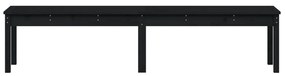 Banco de jardim com 2 lugares 203,5x44x45 cm pinho maciço preto