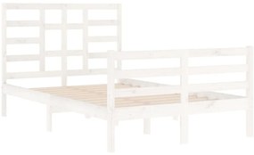 Estrutura de cama 120x200 cm madeira maciça branco