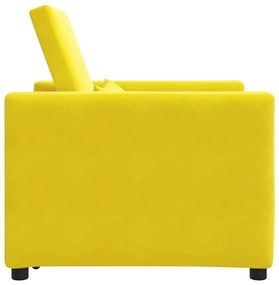 Sofá-cama conversível 3 em 1 Amarelo Veludo