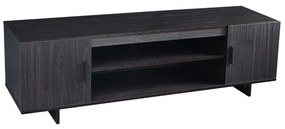 Armário de TV em madeira moderno TV até 65" com 2 Armários e Prateleiras Abertas Cinzento Escuro