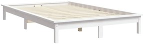 Cama sem colchão 140x190 cm madeira de pinho maciça branco