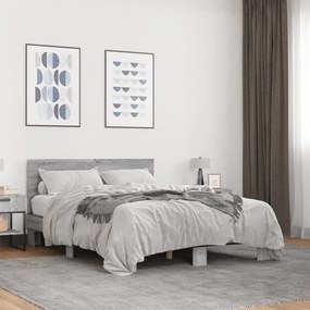 vidaXL Estrutura de cama 140x200 cm derivados de madeira/metal