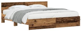 Cama com cabeceira - Madeira velha - 180 x 200 cm - Estrutura de madei