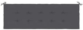 Almofadão p/ banco jardim 150x50x3 cm tecido oxford antracite