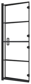 Divisória de chuveiro dobrável ESG 120x140 cm preto