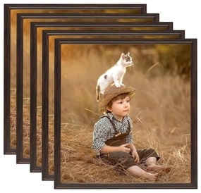 vidaXL Molduras para parede ou mesa 5 pcs 50x50 cm MDF preto
