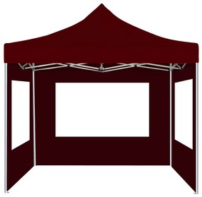 Tenda dobrável prof. c/ paredes alumínio 3x3m vermelho tinto