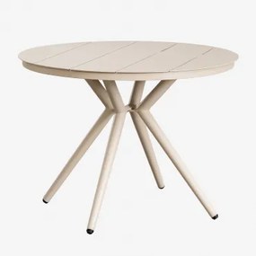 Round Aluminum Dining Table Valerie Tapioca Bege & Ø100 Cm - Sklum