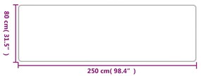 Tapete/passadeira 80x250 cm aspeto sisal antracite