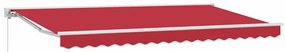 Toldo Retrátil Manual Vermelho 400x200 cm Tecido e poliéster