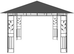 Gazebo com rede mosquiteira 4x3x2,73 m 180 g/m² antracite