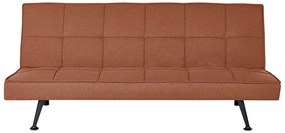 Sofá-cama de 3 lugares em tecido vermelho claro HASLE Beliani
