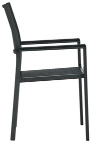 Cadeiras jardim 2 pcs plástico preto aspeto vime