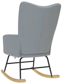 Cadeira de baloiço tecido cinzento-claro