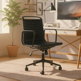Cadeira de escritório Bakers Couro sintético preto