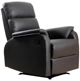 HOMCOM Poltrona Relax Reclinável Manualmente Estofada em PU com Apoio para os Pés Retrátil Assento Escritório 75x92x99 cm Castanho | Aosom Portugal