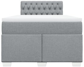Cama boxspring com colchão 120x190 cm tecido cinzento-claro