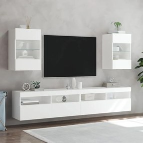 Móvel de parede para TV com luzes LED 40x30x60,5 cm branco