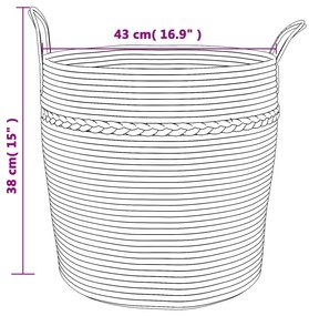 Cesto de arrumação Ø43x38 cm algodão cinzento e branco