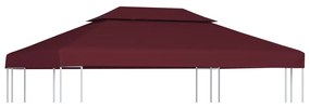 vidaXL Cobertura gazebo c/ 2 camadas 310 g/m² 4x3 m bordô