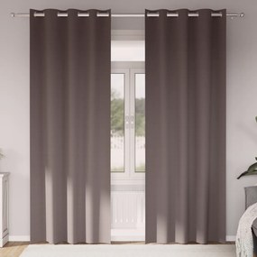 vidaXL Cortinas 2 pcs Castanho escuro 260 x 140 cm Poliéster