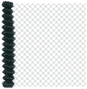 Cerca de Cadeia Conjunto de 2 Verde Aço galvanizado 1,5 x 25 m