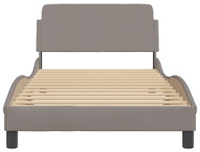 Estrutura cama sem colchão 100x200 cm tecido cinza-acastanhado