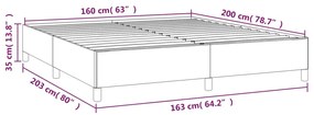 Estrutura de cama sem colchão 160x200 cm tecido castanho-escuro