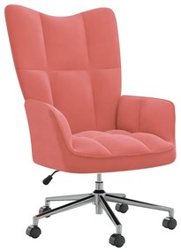 328165 vidaXL Cadeira de descanso veludo rosa