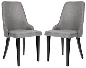 Conjunto de 2 Cadeiras de Sala de Jantar Moldura Metálica Almofada Esponja Assento Ergonómico para Cozinha Restaurante 47,5 x 59 x 90,5 cm Cinzento