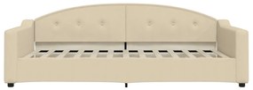 Sofá-cama 100x200 cm tecido cor creme