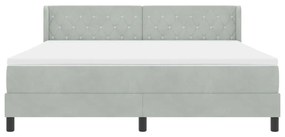 Camaspring vidaXL com colchão Cinza claro 180x200 cm Veludo