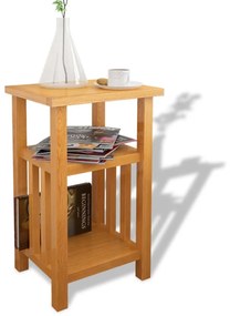 vidaXL Mesa de apoio c/ suporte revistas 27x35x55 cm carvalho maciço